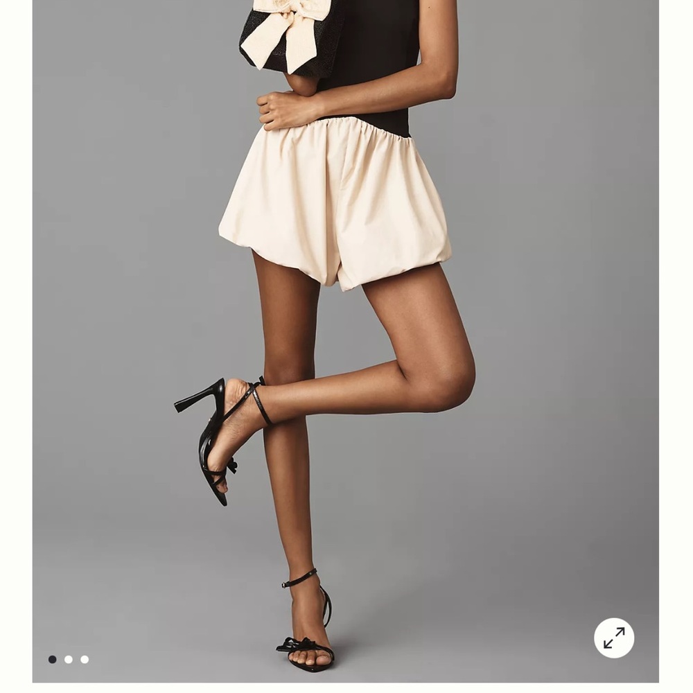 Cream High Waist Shorts with Flowy Fit